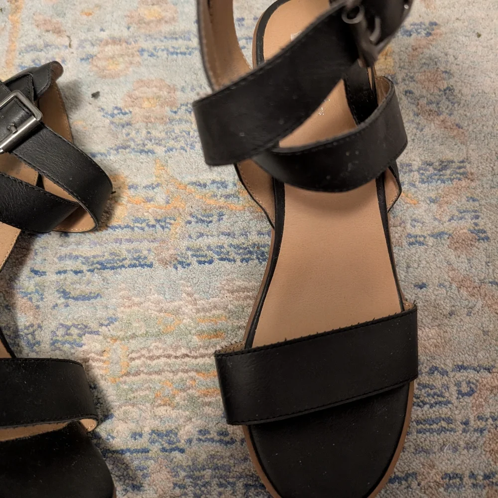Merina Black Strappy Heels - Picture 5 of 7